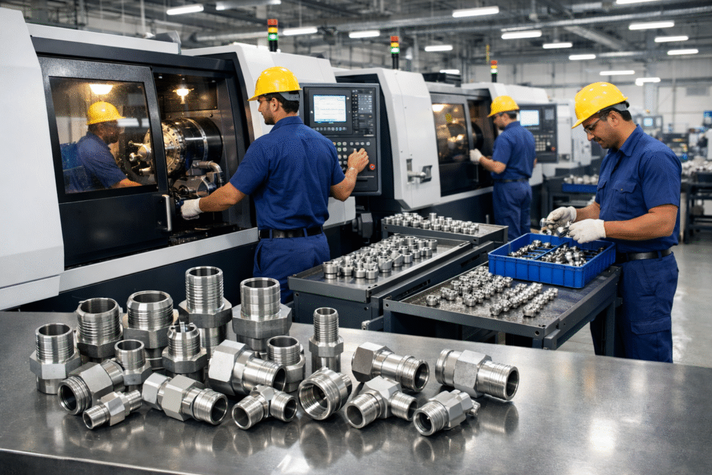 CNC automatic lathe machining hydraulic components