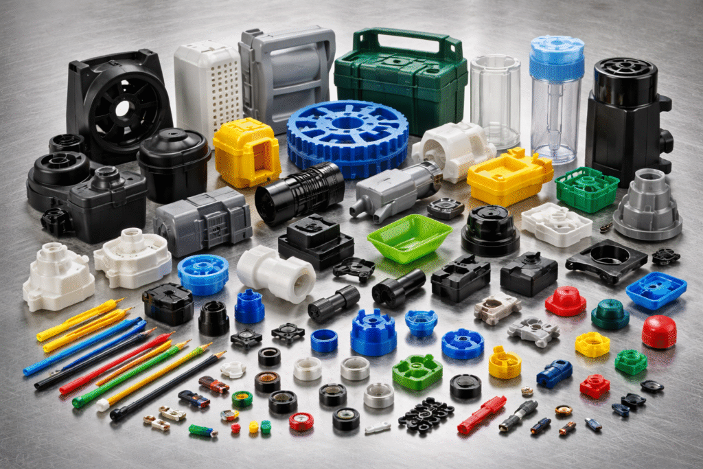 Plastic injection moulded components for industrial applications